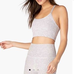Spacedye Slim Racerback Cropped Tank silver mist